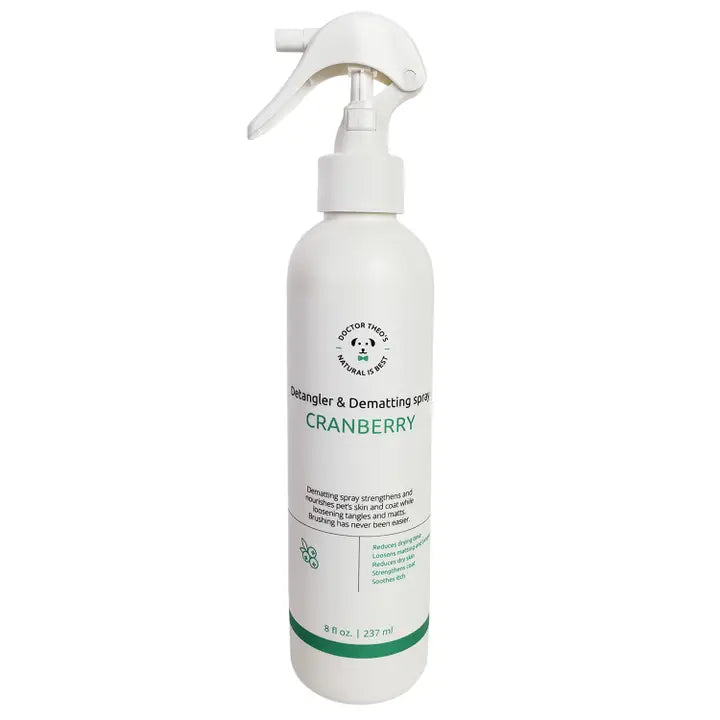 Dr. Theo's Pet Detangler & Dematting Spray - Cranberry, 8 oz