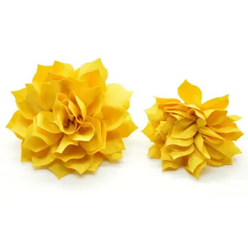 Golden Yellow Fluffy Flower - Large