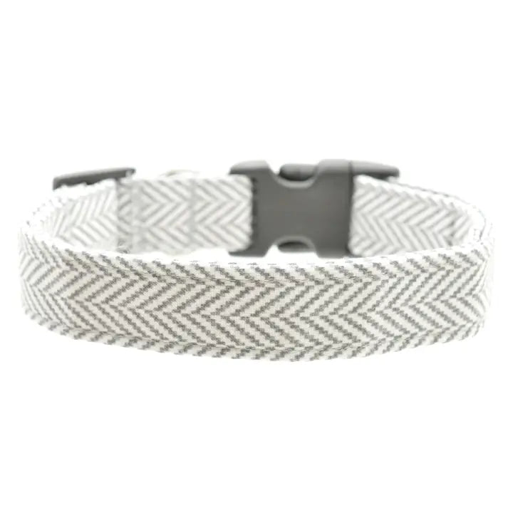 Grey Herringbone Collar - Large