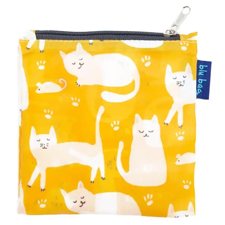 Kitty Cats Yellow Blu Bag Reusable Shopper Tote