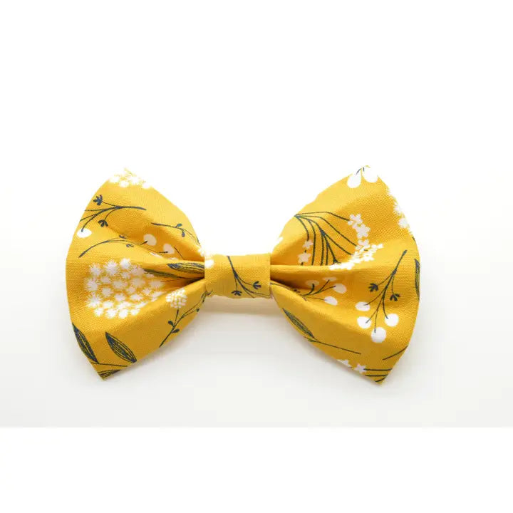 Mustard Floral Bow Tie