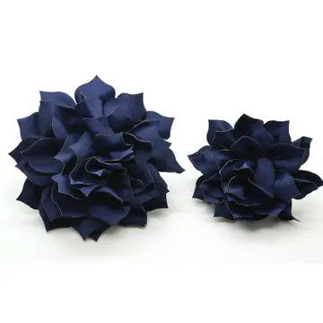 Navy Fluffy Flower - Small