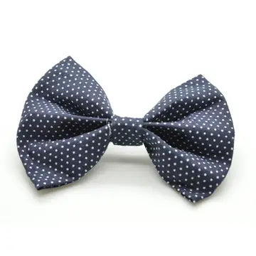 Navy Pin Dot Bow Tie