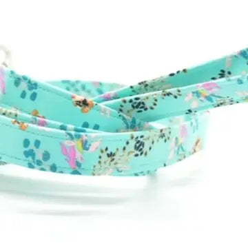 Teal Floral Leash