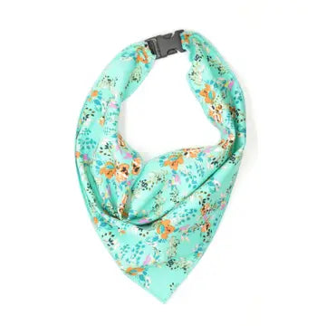 Teal Floral Scarf - Medium