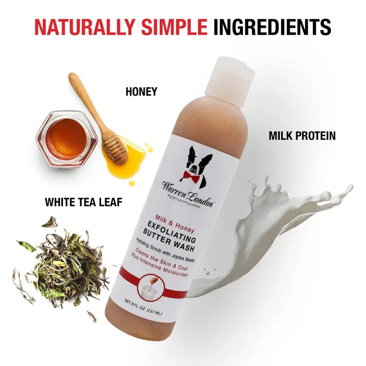 Exfoliating Butter Wash Dog Shampoo - Milk & Honey 8oz